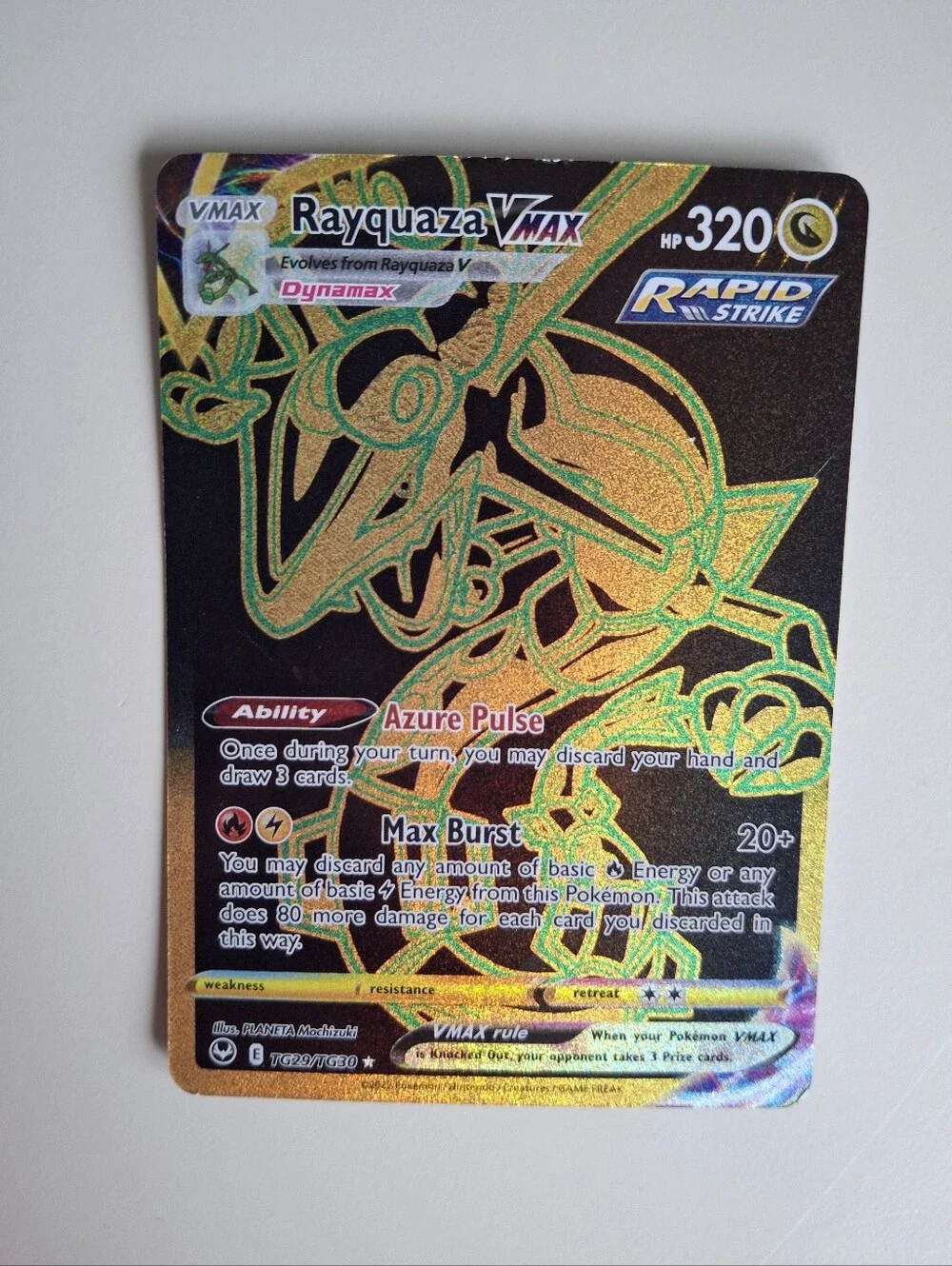 Pokemon Rayquaza VMAX Secret Rare Full Art Holo TG29/TG30 Silver Tempest